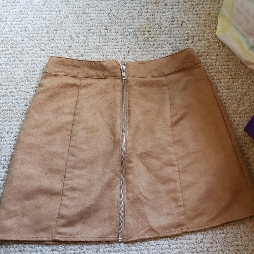 Faux suede skirt
